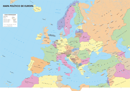 Mapa político de la Unión Europea