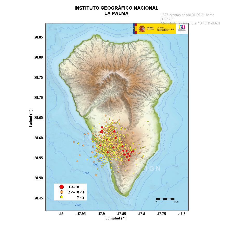 Sismicidad La Palma septiembre 2021