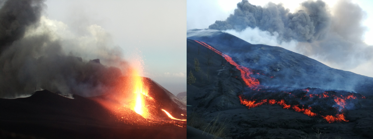Imagenes de cono y colada nuevo punto de emisión