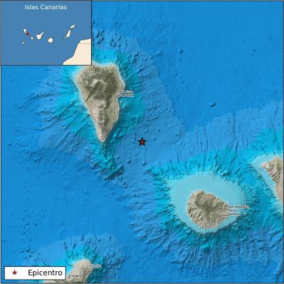 Epicentro del terremoto en las proximidades de Frontera. (IGN)