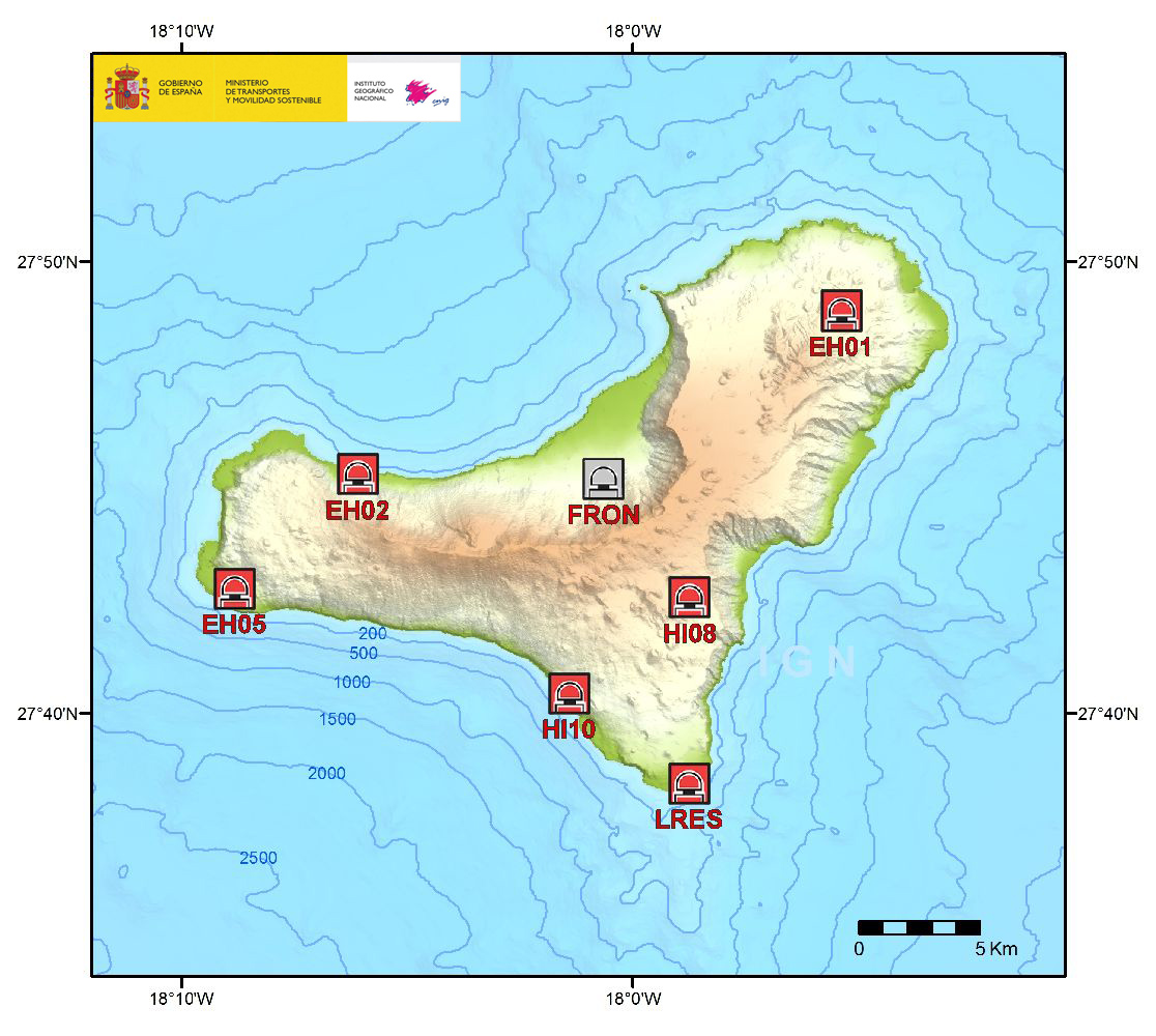 Mapa de estaciones de El Hierro