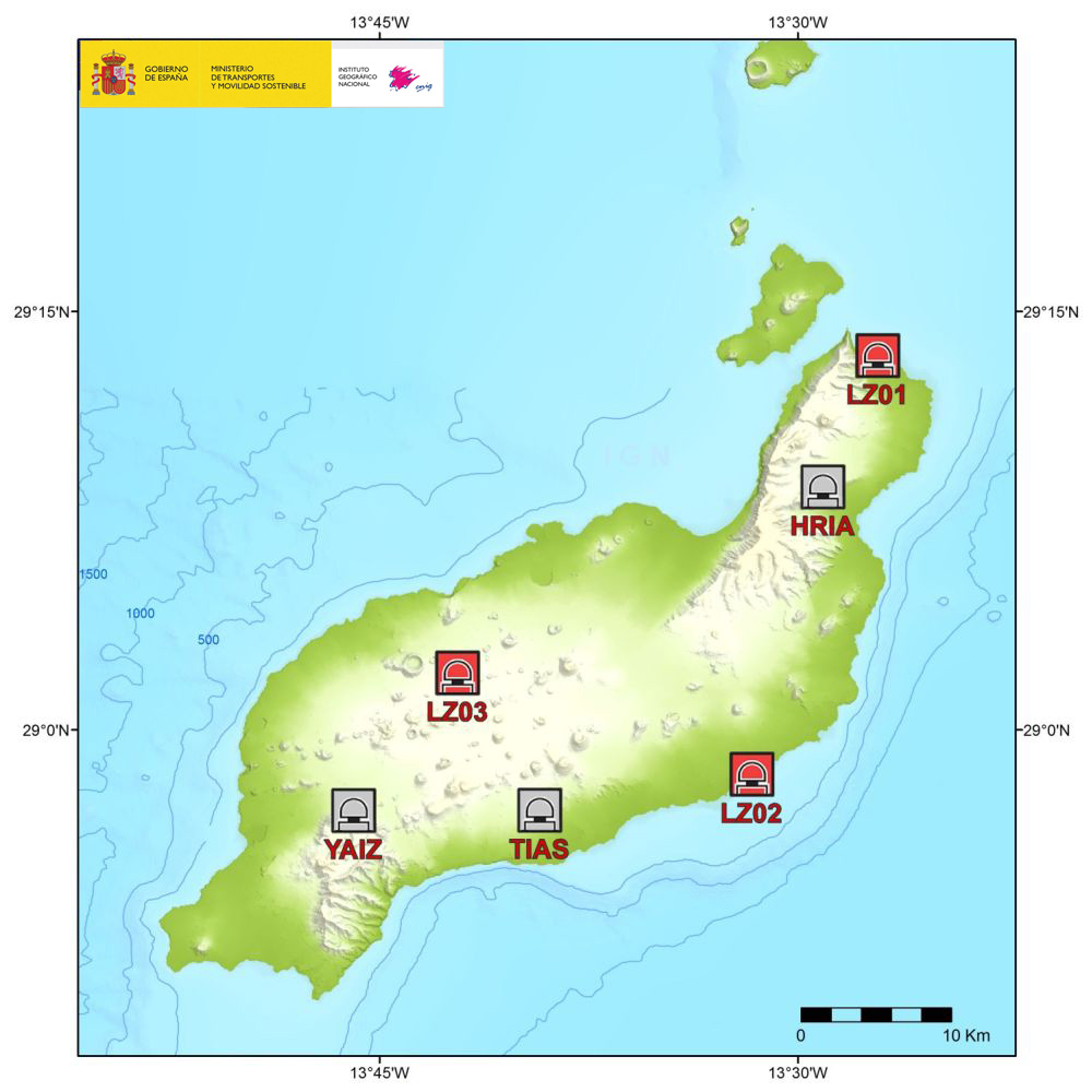 Mapa de estaciones de Lanzarote