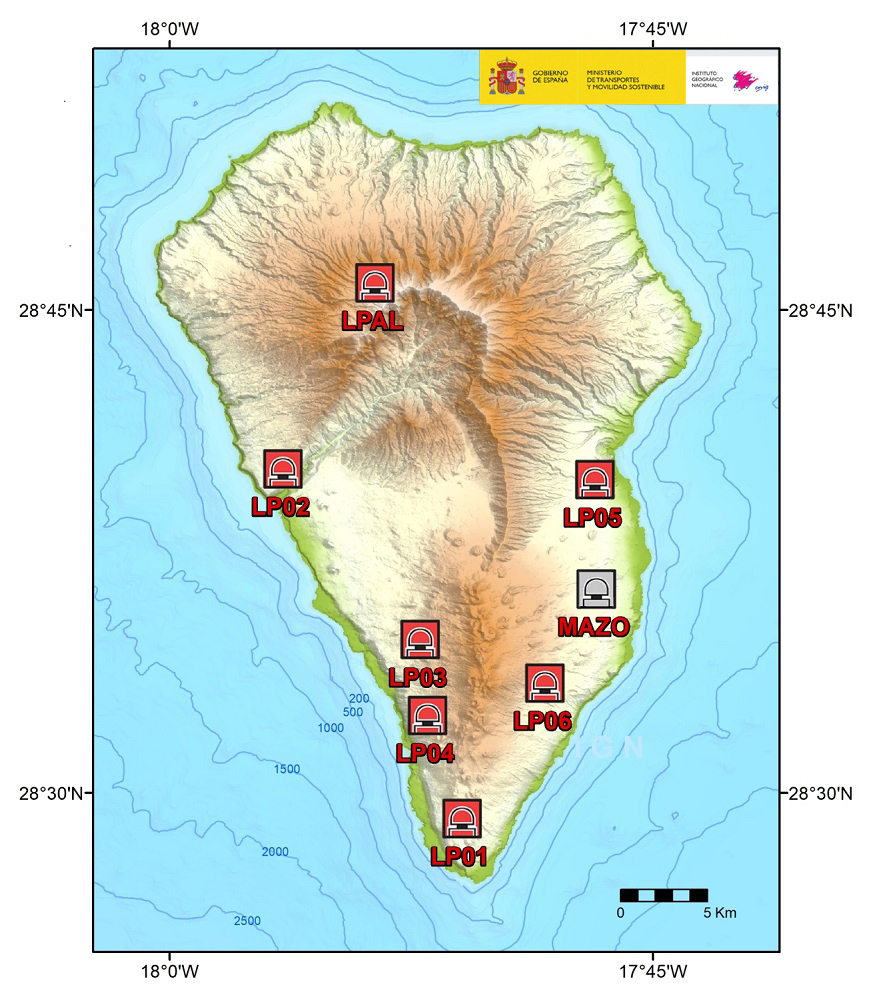 Mapa de estaciones de La Palma