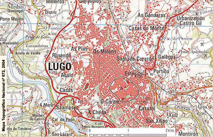 Lugo. Muralla romana. Plano