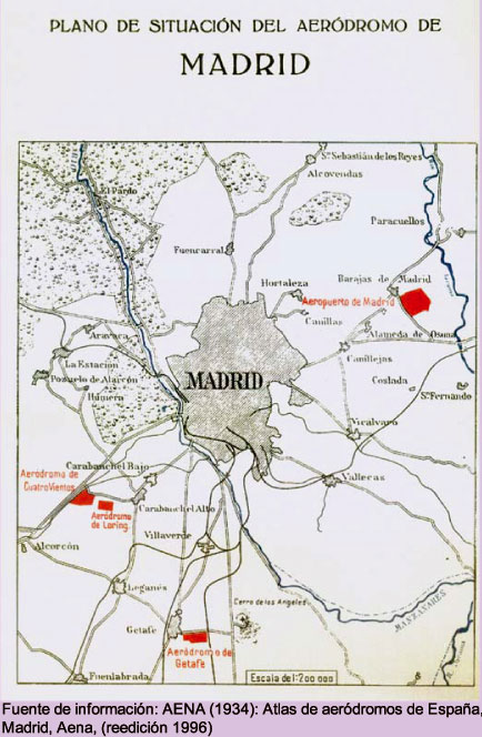 Plano de situación del aeródromo de Madrid 1934