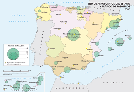 Resultado de imagen de mapa aeropuertos españa