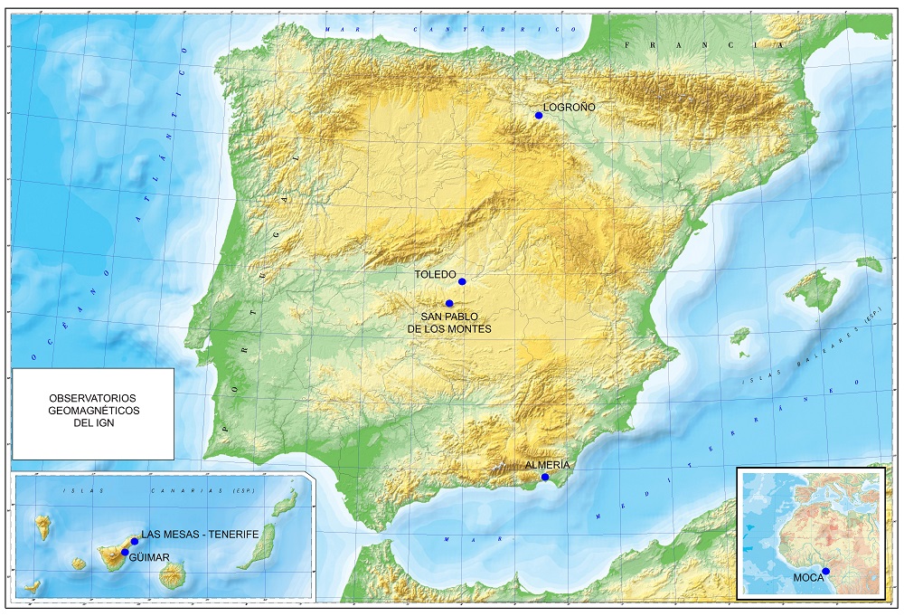 Mapa de Observatorios Geomagnéticos