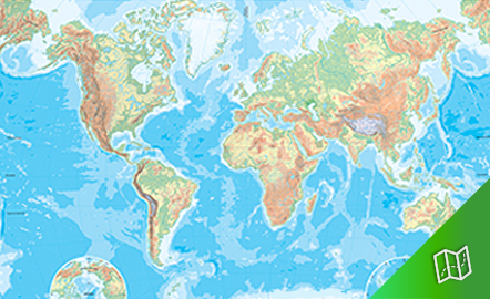 Mapa mudo físico del mundo