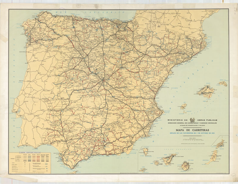 LAMINA V07145: Mapa carreteras de España by Varios - 1923 - from EL BOLETIN  (SKU: 912108)