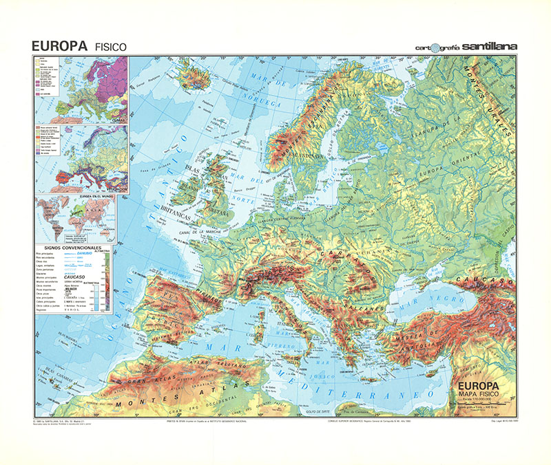 Mapa Europa física - Editorial Salvatella