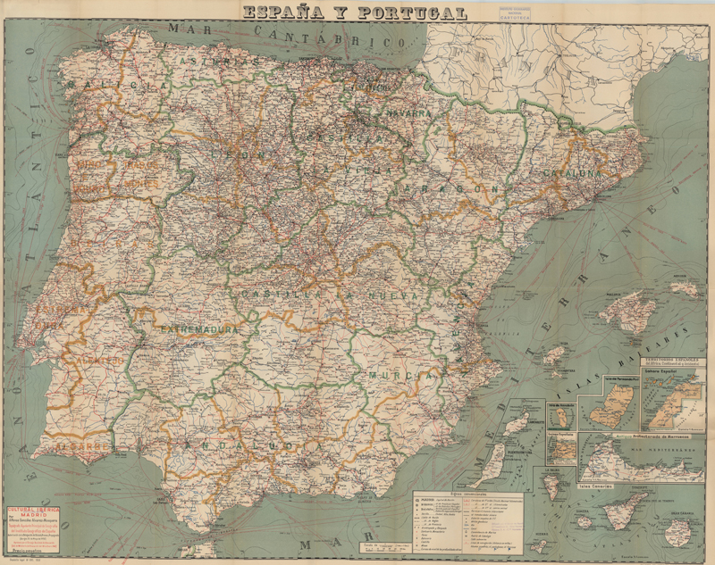 España y Portugal [Material cartográfico] : mapa político y de