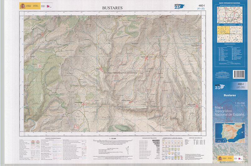 Bustares. Mapa Topográfico Nacional 1:25.000. 2018