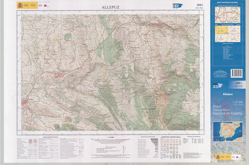 Allepuz. Mapa Topográfico Nacional 125.000. 2018