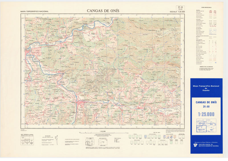 Cangas de Onís. Mapa Topográfico Nacional 125.000. 1987