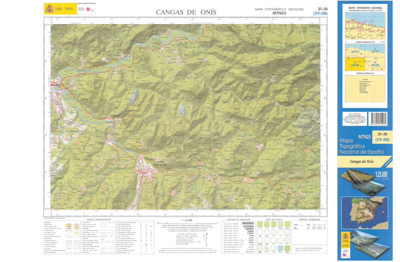 Cangas de Onís. Mapa Topográfico Nacional 125.000. 2011