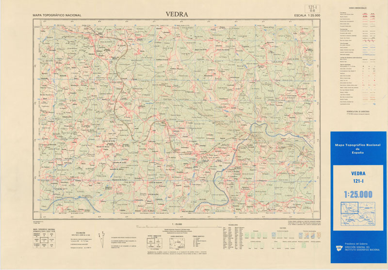 Vedral Map Vedra. Mapa Topográfico Nacional 1:25.000. 1985
