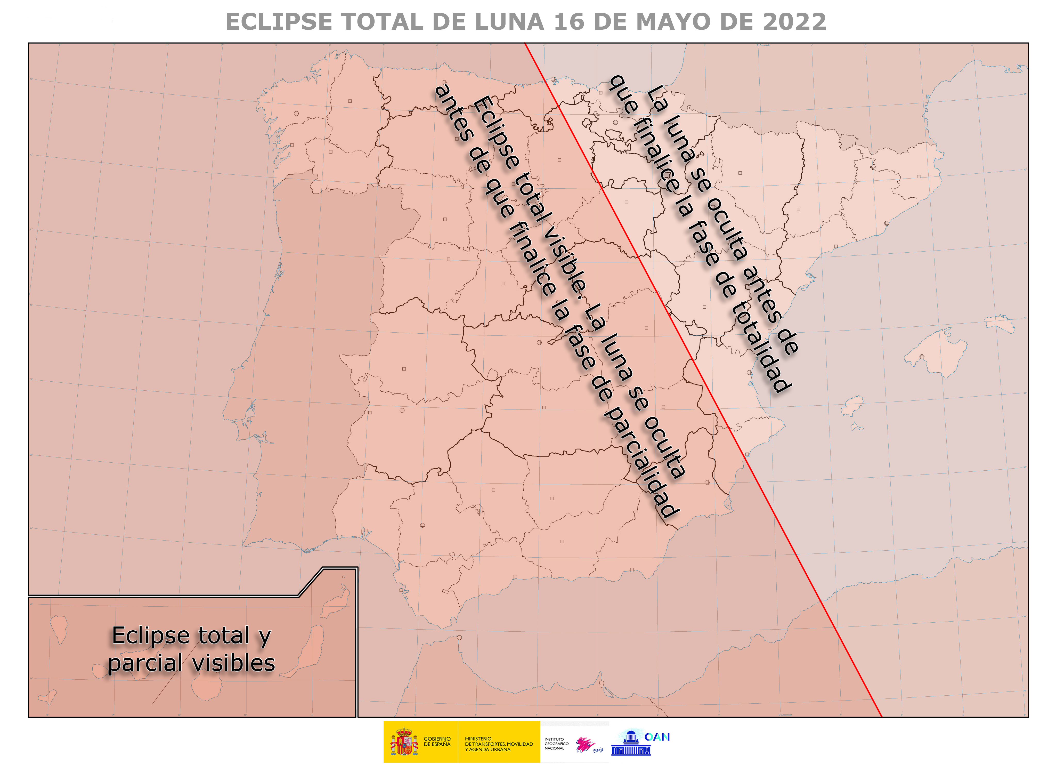 Magnitud del eclipse desde diferentes posiciones