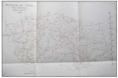 Mapa de anomalías de Bouguer de la Provincia de Toledo