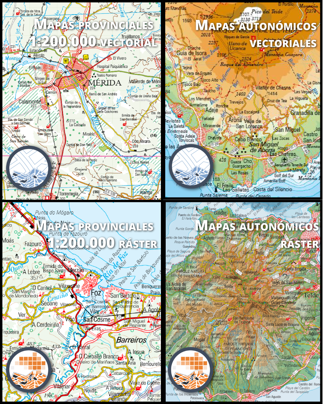 Actualización de los productos Mapas provinciales y autonómicos