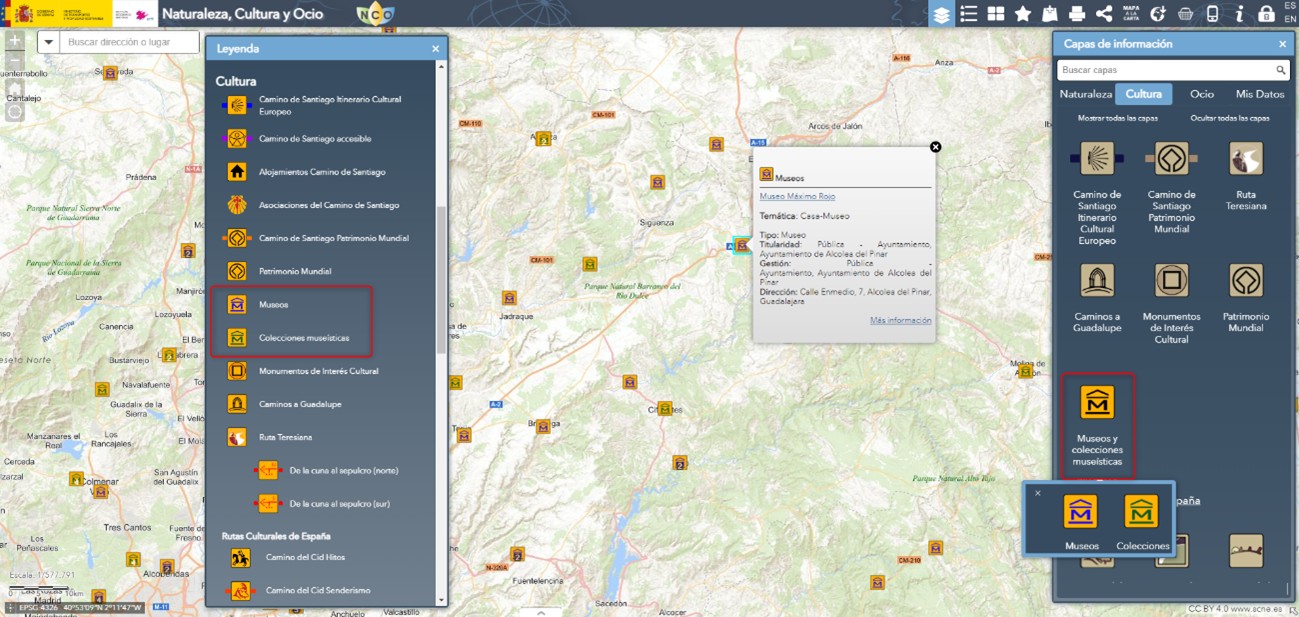 Museos y colecciones museográficas actualizadas en el visualizador de Naturaleza, Cultura y Ocio