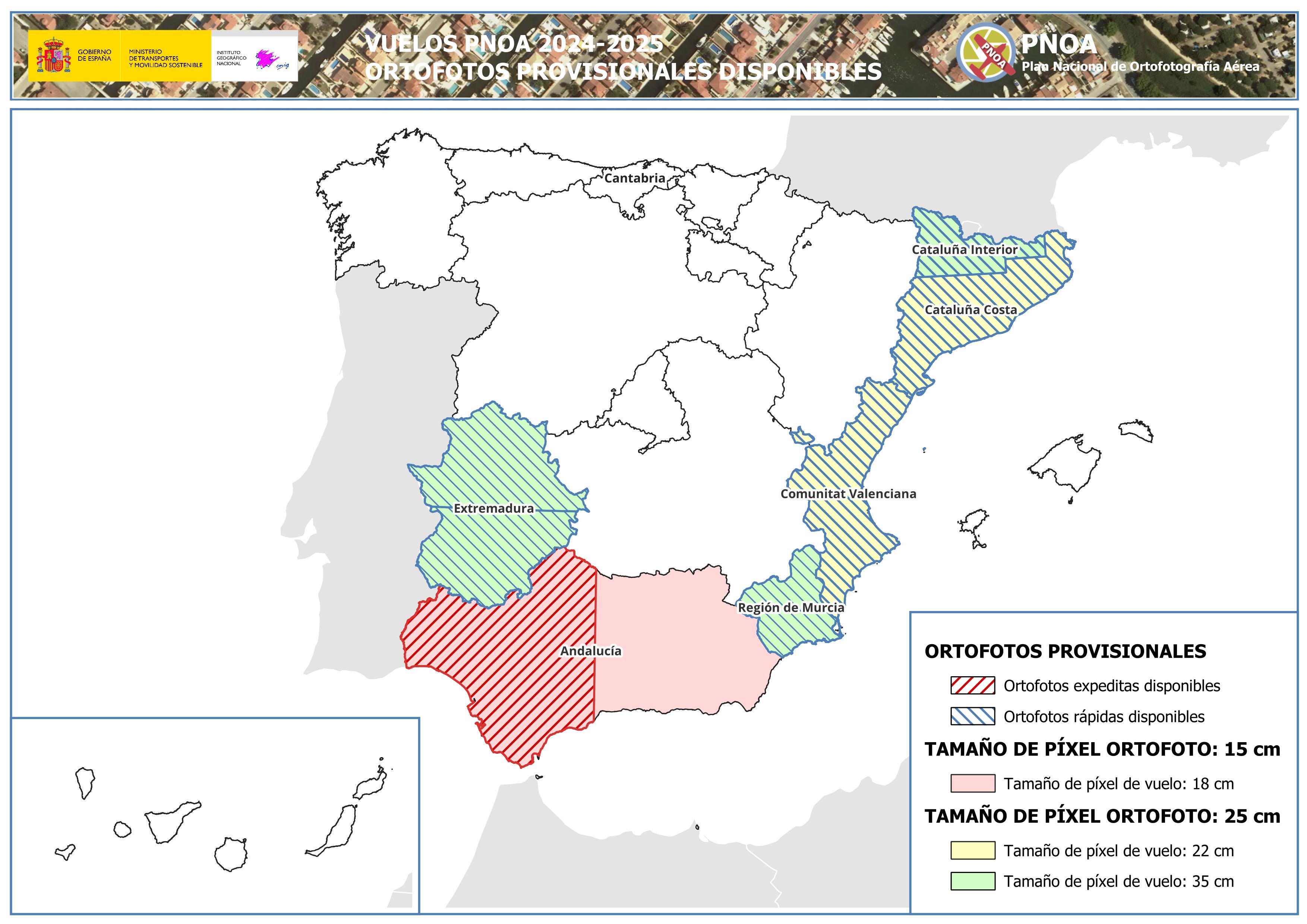 Actualización de Ortofotos Provisionales PNOA 2024-2025. Andalucía Oeste 2025